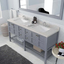 Modern Fittings Winterfell 72" Double Bath Vanity with Dazzle White Quartz Top and Square Sinks