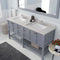 Modern Fittings Winterfell 72" Double Bath Vanity with Dazzle White Quartz Top and Square Sinks Nickel Faucets