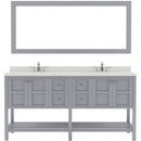 Modern Fittings Winterfell 72" Double Bath Vanity with Dazzle White Quartz Top and Square Sinks Nickel Faucets