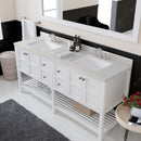 Modern Fittings Winterfell 72" Double Bath Vanity with Dazzle White Quartz Top and Square Sinks