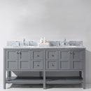 Modern Fittings Winterfell 72" Double Bath Vanity with White Marble Top and Round Sinks