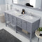 Modern Fittings Winterfell 72" Double Bath Vanity with White Marble Top and Round Sinks