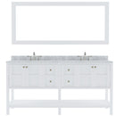 Modern Fittings Winterfell 72" Double Bath Vanity with White Marble Top and Round Sinks