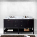 Modern Fittings Winterfell 72" Double Bath Vanity with White Marble Top and Square Sinks