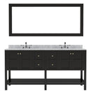 Modern Fittings Winterfell 72" Double Bath Vanity with White Marble Top and Square Sinks