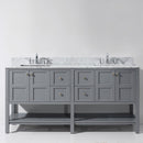 Modern Fittings Winterfell 72" Double Bath Vanity with White Marble Top and Square Sinks