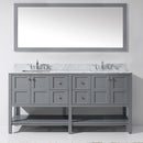 Modern Fittings Winterfell 72" Double Bath Vanity with White Marble Top and Square Sinks Nickel Faucets