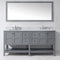 Modern Fittings Winterfell 72" Double Bath Vanity with White Marble Top and Square Sinks