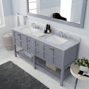 Modern Fittings Winterfell 72" Double Bath Vanity with White Marble Top and Square Sinks