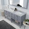 Modern Fittings Winterfell 72" Double Bath Vanity with White Marble Top and Square Sinks Nickel Faucets