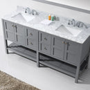 Modern Fittings Winterfell 72" Double Bath Vanity with White Marble Top and Square Sinks