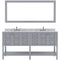 Modern Fittings Winterfell 72" Double Bath Vanity with White Marble Top and Square Sinks Nickel Faucets