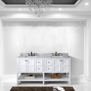 Modern Fittings Winterfell 72" Double Bath Vanity with White Marble Top and Square Sinks