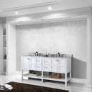 Modern Fittings Winterfell 72" Double Bath Vanity with White Marble Top and Square Sinks