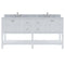 Modern Fittings Winterfell 72" Double Bath Vanity with White Marble Top and Square Sinks