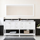 Modern Fittings Winterfell 72" Double Bath Vanity with White Marble Top and Square Sinks