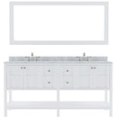 Modern Fittings Winterfell 72" Double Bath Vanity with White Marble Top and Square Sinks