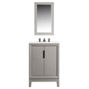 Water Creation Elizabeth 24" Single Sink Carrara White Marble Vanity In Cashmere Gray with Matching Mirror and F2-0009-03-BX Lavatory Faucet EL24CW03CG-R21BX0903