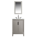 Water Creation Elizabeth 24" Single Sink Carrara White Marble Vanity In Cashmere Gray with Matching Mirror and F2-0012-03-TL Lavatory Faucet EL24CW03CG-R21TL1203