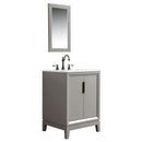 Water Creation Elizabeth 24" Single Sink Carrara White Marble Vanity In Cashmere Gray with Matching Mirror and F2-0012-03-TL Lavatory Faucet EL24CW03CG-R21TL1203