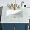 Water Creation Elizabeth 24" Single Sink Carrara White Marble Vanity In Monarch Blue with F2-0013-06-FX Lavatory Faucet EL24CW06MB-000FX1306