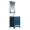 Water Creation Elizabeth 24" Single Sink Carrara White Marble Vanity In Monarch Blue with Matching Mirror EL24CW06MB-R21000000