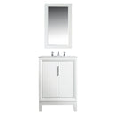 Water Creation Elizabeth 24" Single Sink Carrara White Marble Vanity In Pure White EL24CW01PW-000000000