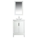 Water Creation Elizabeth 24" Single Sink Carrara White Marble Vanity In Pure White with Matching Mirror and F2-0012-01-TL Lavatory Faucet EL24CW01PW-R21TL1201