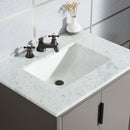 Water Creation Elizabeth 30" Single Sink Carrara White Marble Vanity In Cashmere Gray EL30CW03CG-000000000