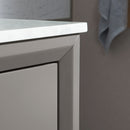 Water Creation Elizabeth 30" Single Sink Carrara White Marble Vanity In Cashmere Gray EL30CW03CG-000000000