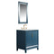 Water Creation Elizabeth 30" Single Sink Carrara White Marble Vanity In Monarch Blue EL30CW06MB-000000000