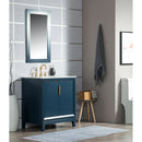 Water Creation Elizabeth 30" Single Sink Carrara White Marble Vanity In Monarch Blue EL30CW06MB-000000000