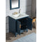 Water Creation Elizabeth 30" Single Sink Carrara White Marble Vanity In Monarch Blue with F2-0013-06-FX Lavatory Faucet EL30CW06MB-000FX1306