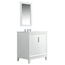 Water Creation Elizabeth 30" Single Sink Carrara White Marble Vanity In Pure White EL30CW01PW-000000000