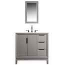 Water Creation Elizabeth 36" Single Sink Carrara White Marble Vanity In Cashmere Gray with F2-0009-03-BX Lavatory Faucet EL36CW03CG-000BX0903