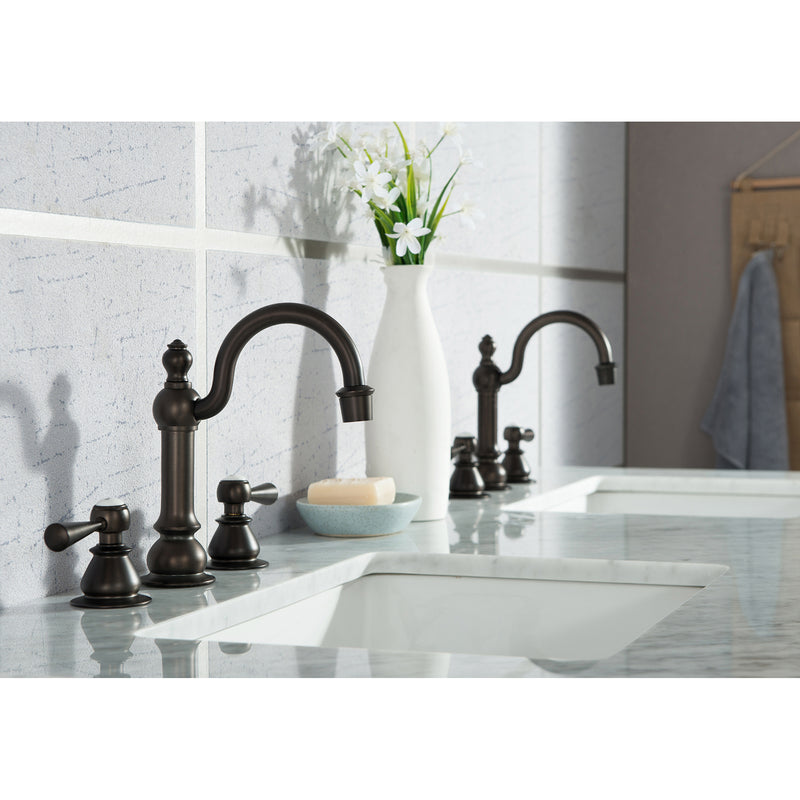 Water Creation Elizabeth 60" Double Sink Carrara White Marble Vanity In Cashmere Gray with Matching Mirror and F2-0012-03-TL Lavatory Faucet EL60CW03CG-R21TL1203