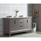 Water Creation Elizabeth 60" Double Sink Carrara White Marble Vanity In Cashmere Gray EL60CW03CG-000000000