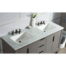 Water Creation Elizabeth 60" Double Sink Carrara White Marble Vanity In Cashmere Gray with F2-0009-03-BX Lavatory Faucet EL60CW03CG-000BX0903