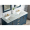 Water Creation Elizabeth 60" Double Sink Carrara White Marble Vanity In Monarch Blue with F2-0013-06-FX Lavatory Faucet EL60CW06MB-000FX1306