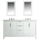 Water Creation Elizabeth 60" Double Sink Carrara White Marble Vanity In Pure White EL60CW01PW-000000000