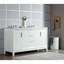 Water Creation Elizabeth 60" Double Sink Carrara White Marble Vanity In Pure White EL60CW01PW-000000000