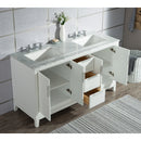 Water Creation Elizabeth 60" Double Sink Carrara White Marble Vanity In Pure White EL60CW01PW-000000000