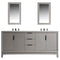 Water Creation Elizabeth 72" Double Sink Carrara White Marble Vanity In Cashmere Gray EL72CW03CG-000000000