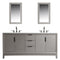 Water Creation Elizabeth 72" Double Sink Carrara White Marble Vanity In Cashmere Gray with Matching Mirror and F2-0012-03-TL Lavatory Faucet EL72CW03CG-R21TL1203