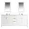 Water Creation Elizabeth 72" Double Sink Carrara White Marble Vanity In Pure White with Matching Mirror EL72CW01PW-R21000000