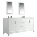 Water Creation Elizabeth 72" Double Sink Carrara White Marble Vanity In Pure White with Matching Mirror EL72CW01PW-R21000000