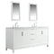 Water Creation Elizabeth 72" Double Sink Carrara White Marble Vanity In Pure White with Matching Mirror and F2-0012-01-TL Lavatory Faucet EL72CW01PW-R21TL1201