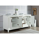 Water Creation Elizabeth 72" Double Sink Carrara White Marble Vanity In Pure White EL72CW01PW-000000000