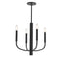 Dainolite 4 Light Incandescent Chandelier Matte Black Finish ELN-164C-MB