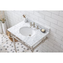 Water Creation Embassy 30" Wide Single Wash Stand P-Trap Counter Top with Basin F2-0013 Faucet and Mirror included In Polished Nickel PVD Finish EB30E-0513